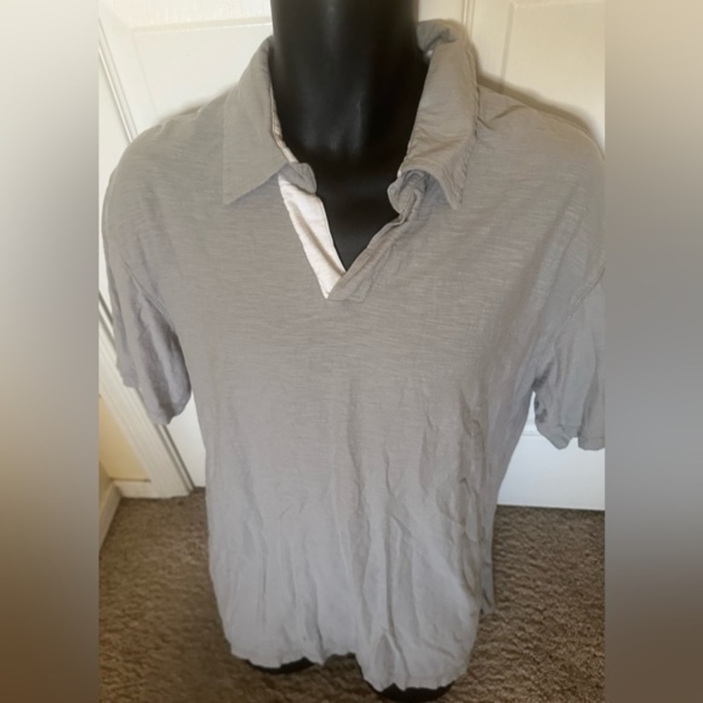 Men’s pre own as is Large L size Nat Nast grey polo shirt
